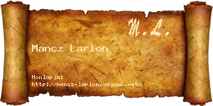 Mancz Larion névjegykártya